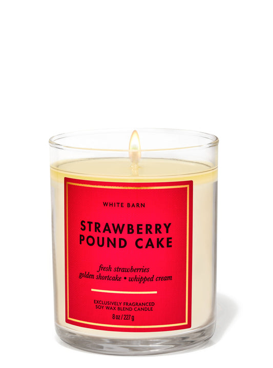 Strawberry Pound Cake Single Wick Candle - (227g)