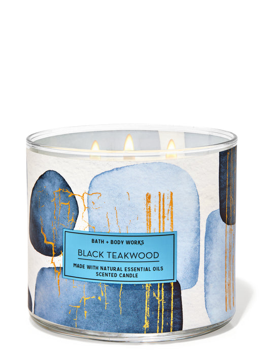 Black Teakwood 3 Wick Candle - (411g)