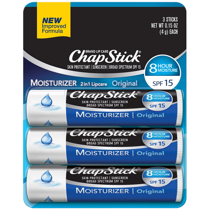 Chapstick Classic Original Moisturizer Lip Balm - (3 Pack)