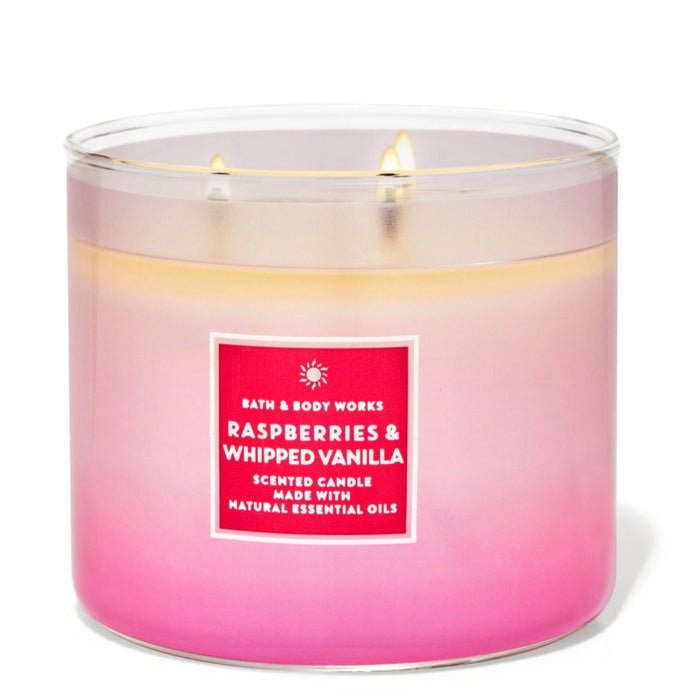 Raspberries & Whipped Vanilla 3 Wick Candle - (411g)