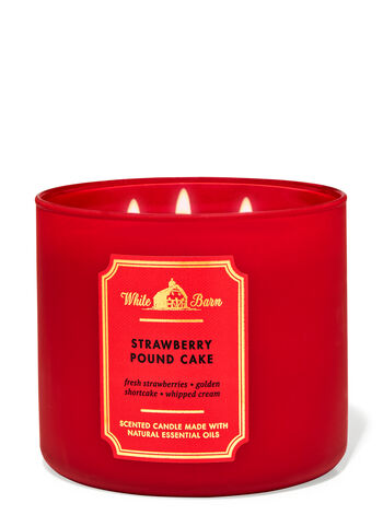 Strawberry Pound Cake 3 Wick Candle - (411g)