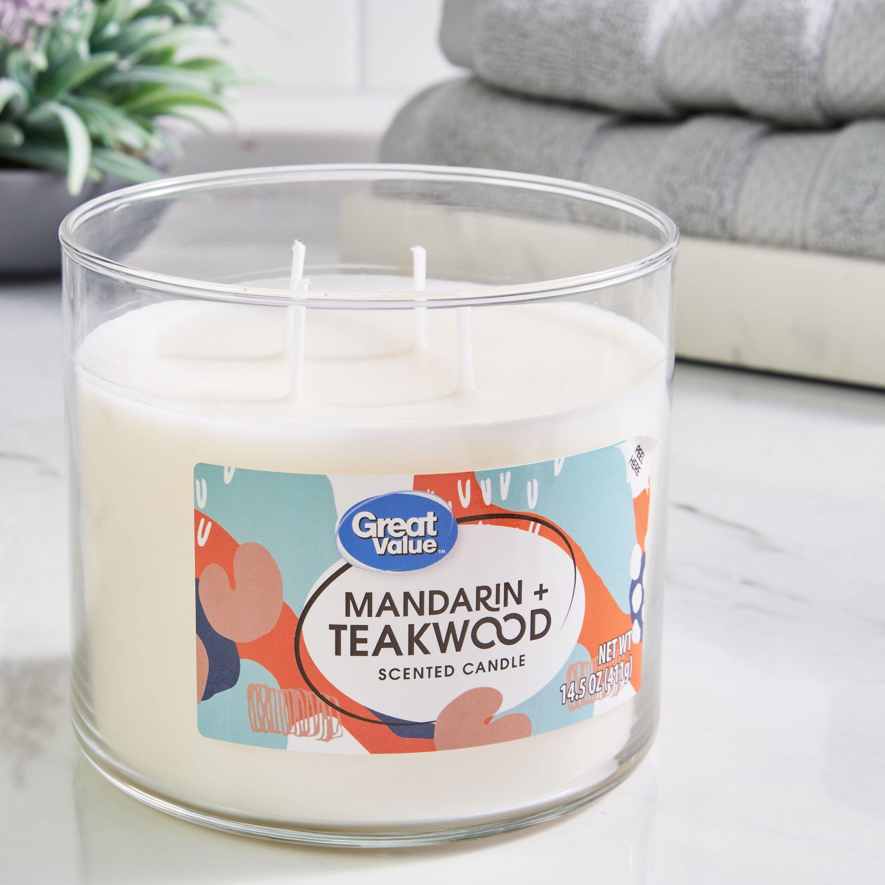Great Value Mandarin & Teakwood Candle - 14.5 oz